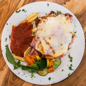 Breaded Chicken with Ham and Mozzarella