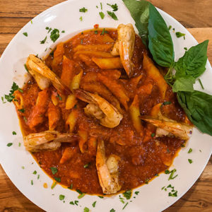 Brunetto's Spicy Shrimp Pasta